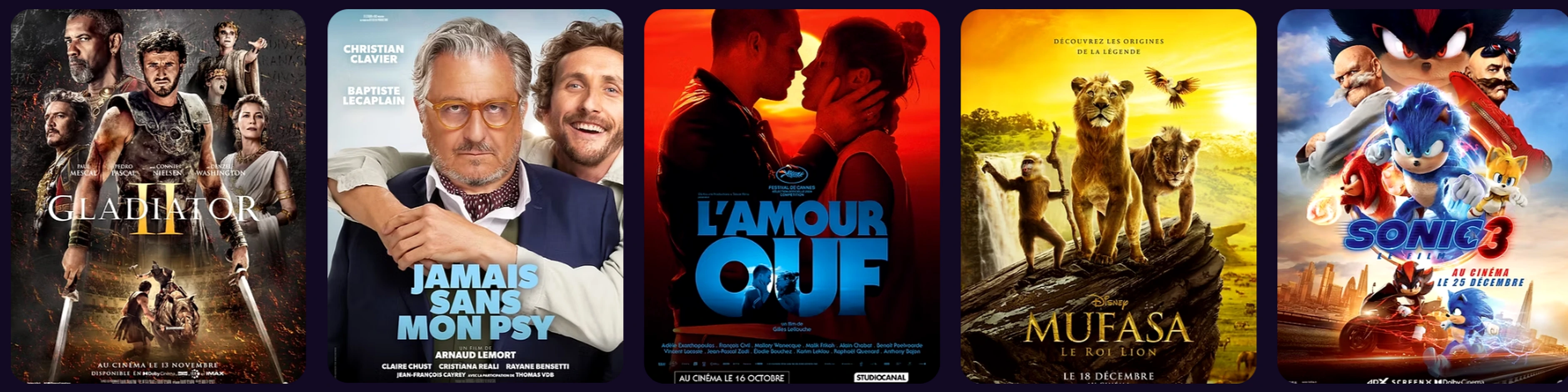Carousel haute qualité de films et séries disponibles